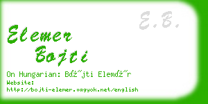 elemer bojti business card